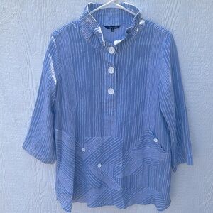John Mark Tunic Top Striped Tunic Top Size Medium Viscose